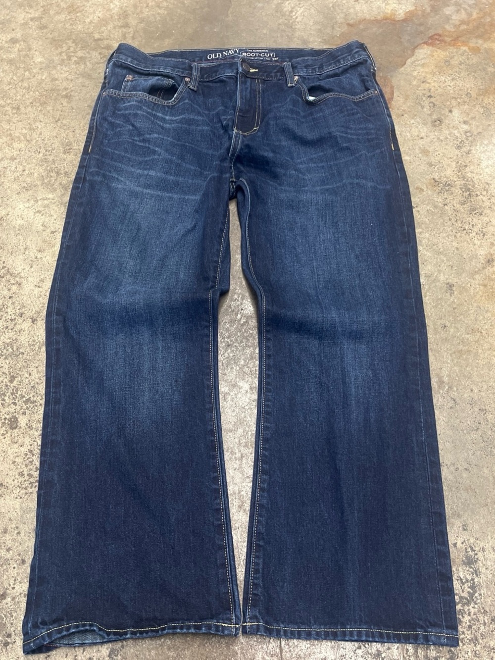 Y2K Old Navy Bootcut Jeans Men’s 38 x 30 Dark Wash Heavyweight Grunge Archive